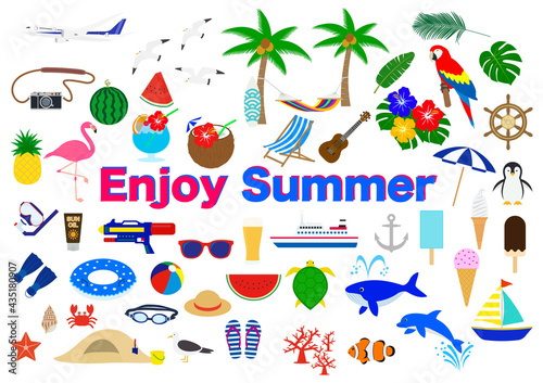 summer icon set
