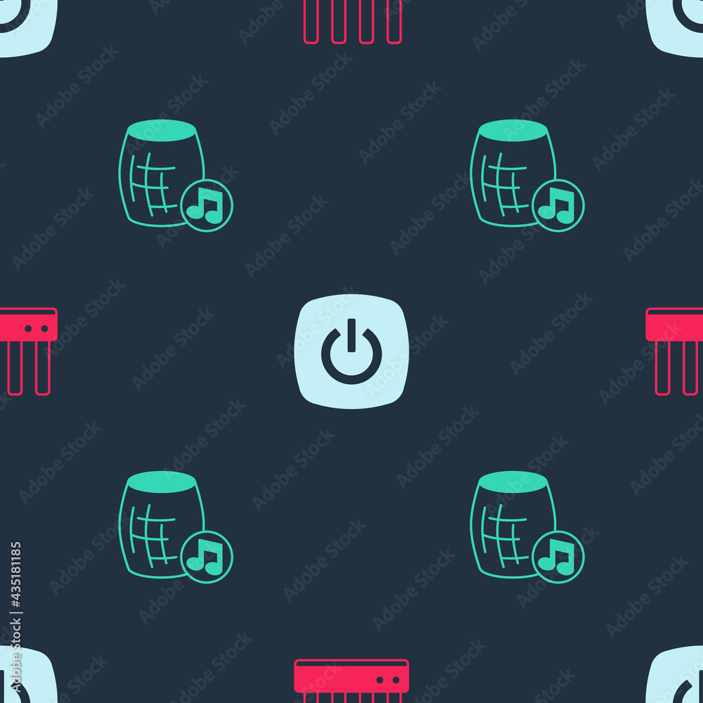 Set Router and wi-fi signal, Smart home and Voice assistant on seamless pattern. Vector Set Router and wi-fi signal, Smart home and Voice assistant on seamless pattern. Vector