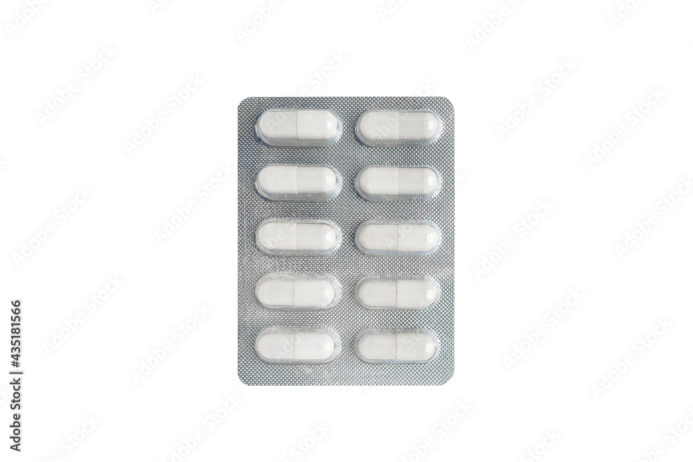 Medicines in capsule pack isolated on white background Medicines in capsule pack isolated on white background