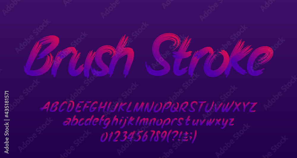 Brush Stroke alphabet font. Hand drawn letters, numbers and punctuation. Uppercase and lowercase. Hand written vector typescript for your design. Brush Stroke alphabet font. Hand drawn letters, numbers and punctuation. Uppercase and lowercase. Hand written vector typescript for your design.