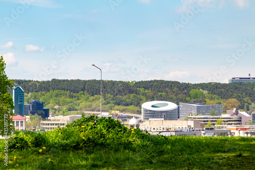 Panorama of the central district of Vilnius. Capital of lithuania. May. Spring in the city. 