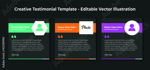 Creative Testimonial Templates - Editable Vector Illustration