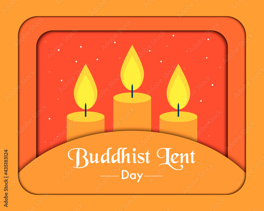 Buddhist Lent Day Papercut Greeting