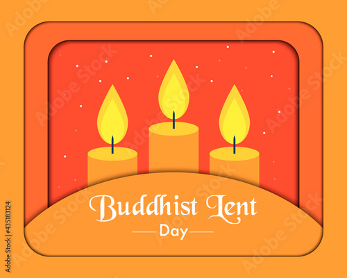 Buddhist Lent Day Papercut Greeting