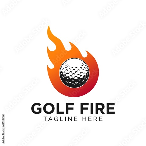 Golf ball Fire Logo Template Design Vector, Emblem, Design Concept, Creative Symbol, Icon