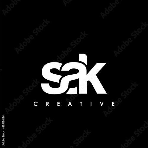 SAK Letter Initial Logo Design Template Vector Illustration