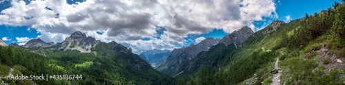 Exploration summer day in the beautiful Carnic Alps, Forni di Sopra, Friuli-Venezia Giulia, Italy