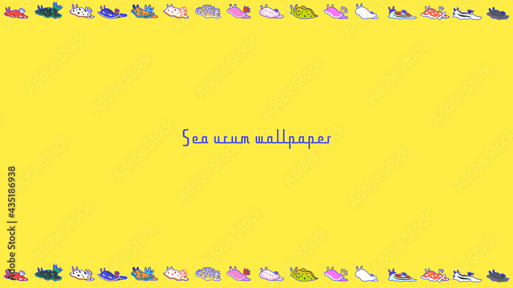 Fototapeta premium いろいろなウミウシのいる背景