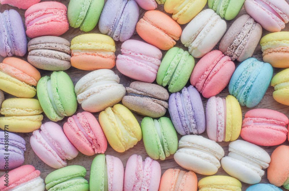 Colorful pastel mini macaron background Colorful pastel mini macaron background