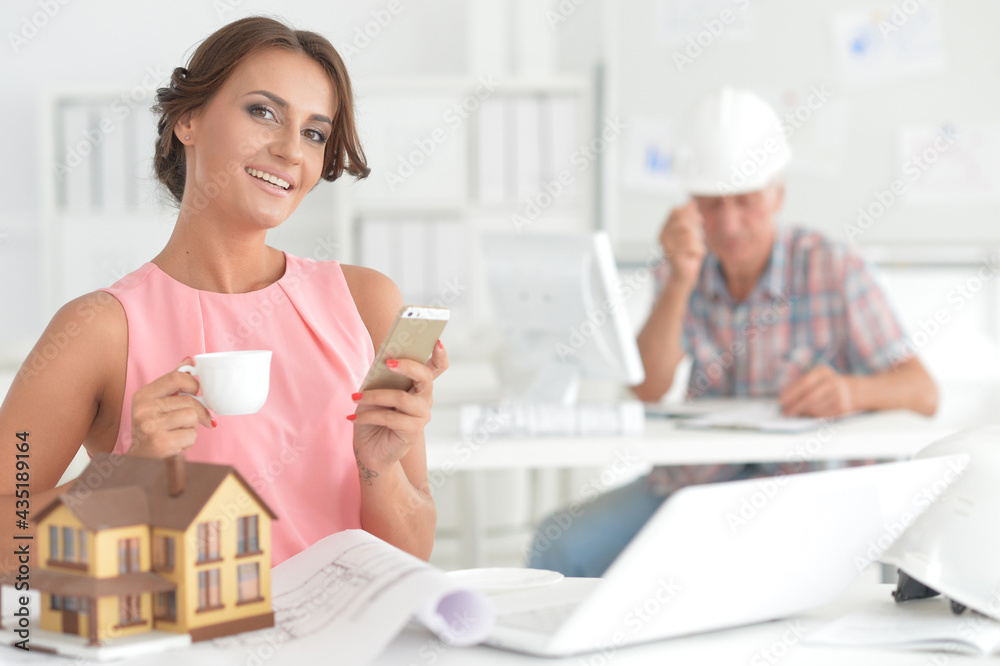 successful businesswoman working in modern office successful businesswoman working in modern office