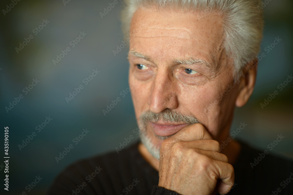 Portrait of sad thinking senior man Portrait of sad thinking senior man