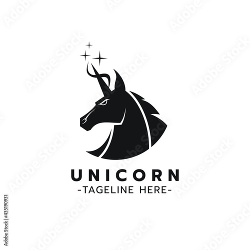 Unicorn logo template Vector illustration