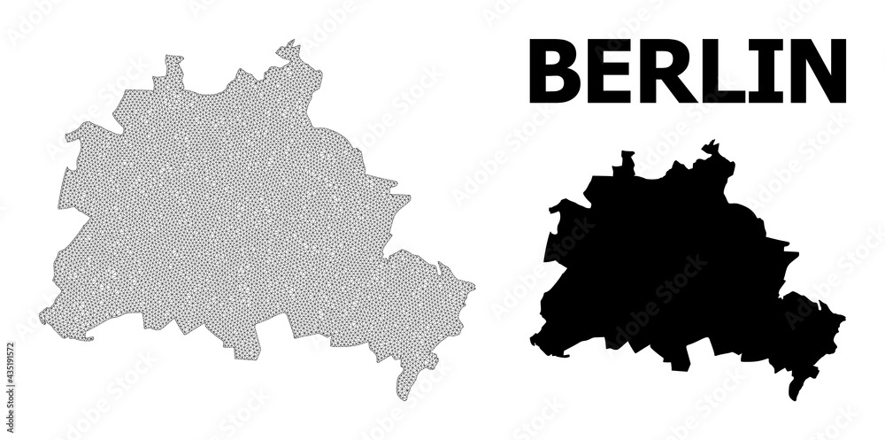 Photo &amp; Art Print Polygonal mesh map of Berlin City in high detail 
