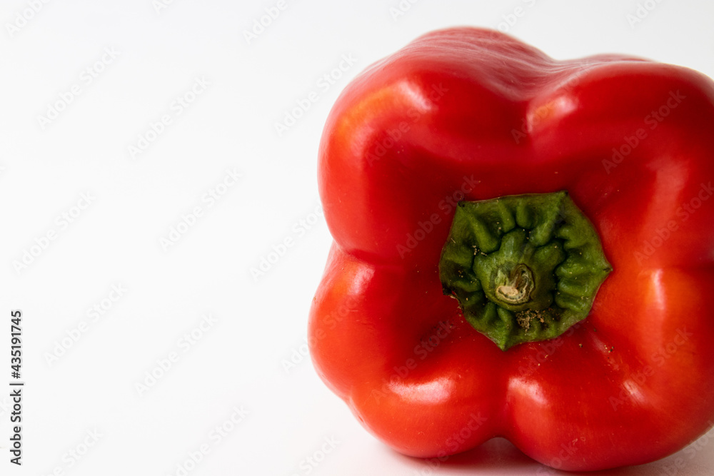 Close up Red Bell Pepper on white background