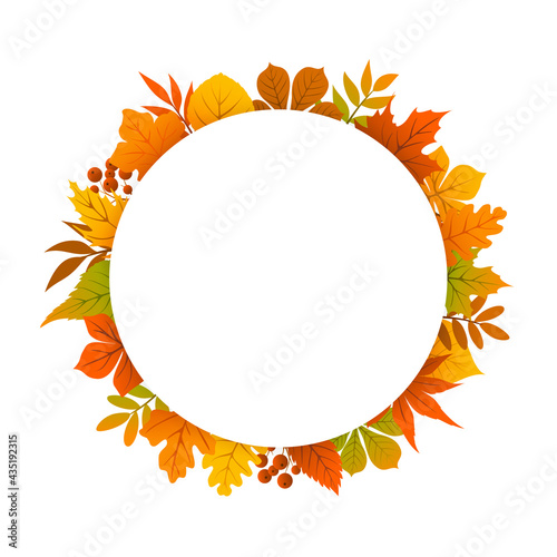 autumn, fall, thanksgiving round circle frame background