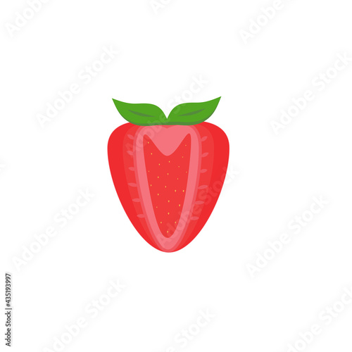 Strawberry fruit,Fresh Strawberry fruits isolated,Cartoon style. On a white background Vector illustration