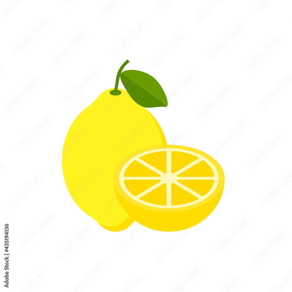 Lemon,Fresh Lemon fruits isolated,Cartoon style. On a white background Vector illustration Lemon,Fresh Lemon fruits isolated,Cartoon style. On a white background Vector illustration
