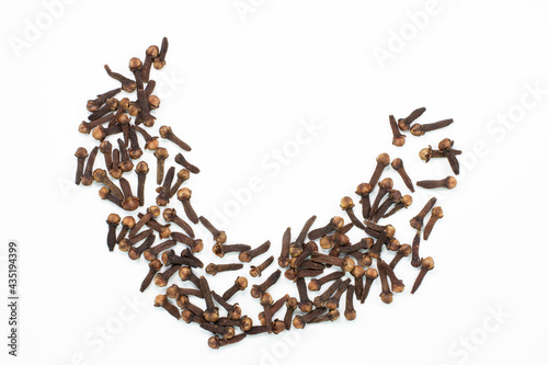 Dry spice cloves isolated on white background
 photo