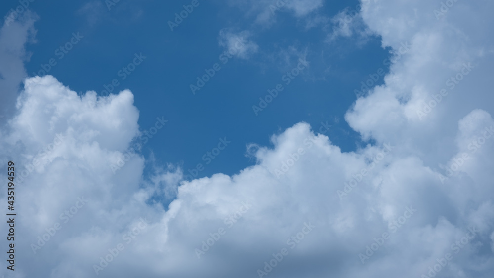 Fototapeta premium Blue sky background with white clouds