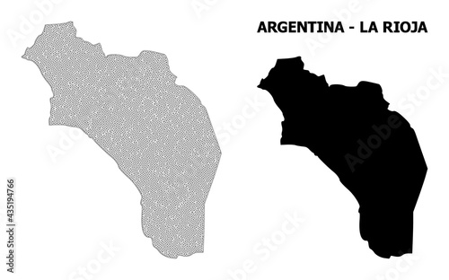 Polygonal mesh map of Argentina - La Rioja in high resolution. Mesh lines, triangles and points form map of Argentina - La Rioja.