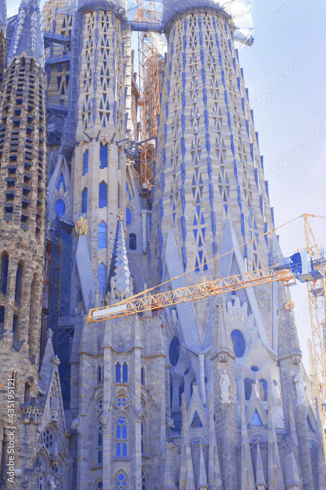fragment carved sculptural facade of the Sagrada familia church in Barcelona fragment carved sculptural facade of the Sagrada familia church in Barcelona