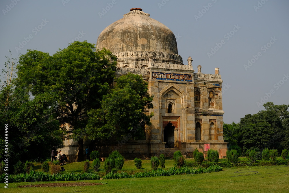 India Delhi - Humayun tomb park Brickstone outbuilding