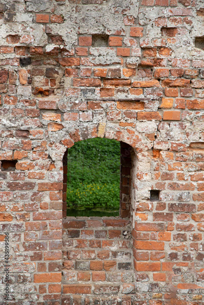 Burg, Ruine, Schloß, alt, Backstein, Fenster