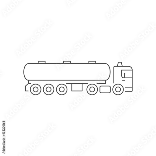 Tanker trailer truck line outline icon