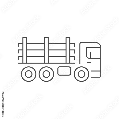Timber truck line outline icon