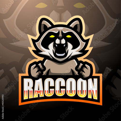 Raccoon mascot esport logo design