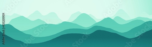 artistic mountains slopes in the sunrise digital graphics background illustration