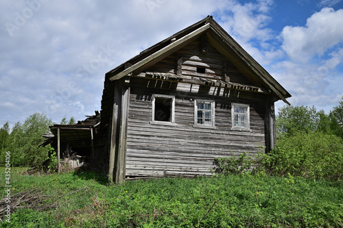 An old abandoned hut with a stable on the ground floor