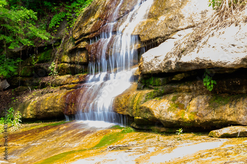 Beautiful waterfall in Sofiyivka park in Uman, Ukraine