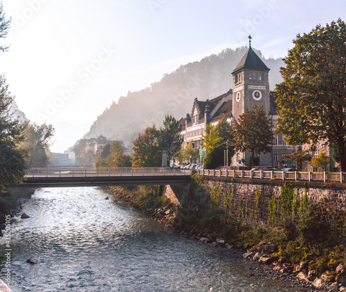 Obraz na płótnie Early morning in Feldkirch, Austria w salonie