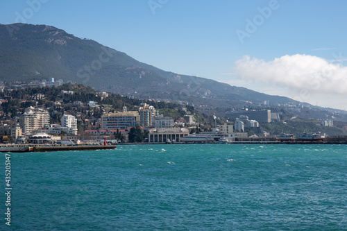 Beautiful views of the city of Yalta and attractions in the Crimea Russia in spring