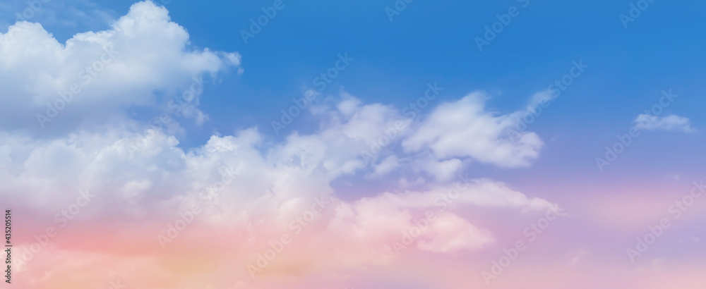 abstract colorful pastel tone of sunset sky background with shining light for design concept