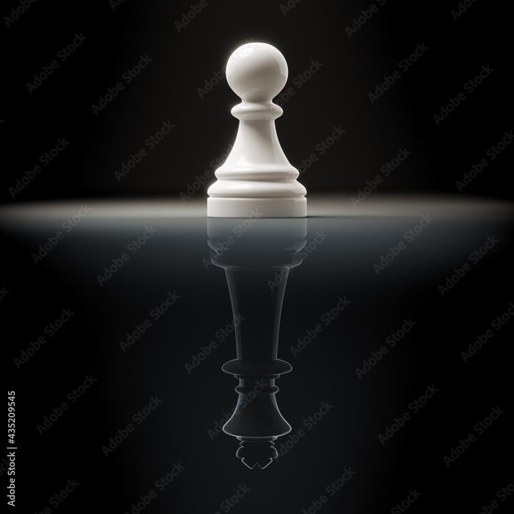 Pawn in Chess with reflection as a King Stock Photo Adobe Stock