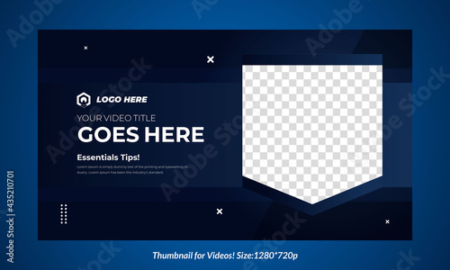 Editable dark gradient thumbnail design for videos customizable video thumbnail design concept template	