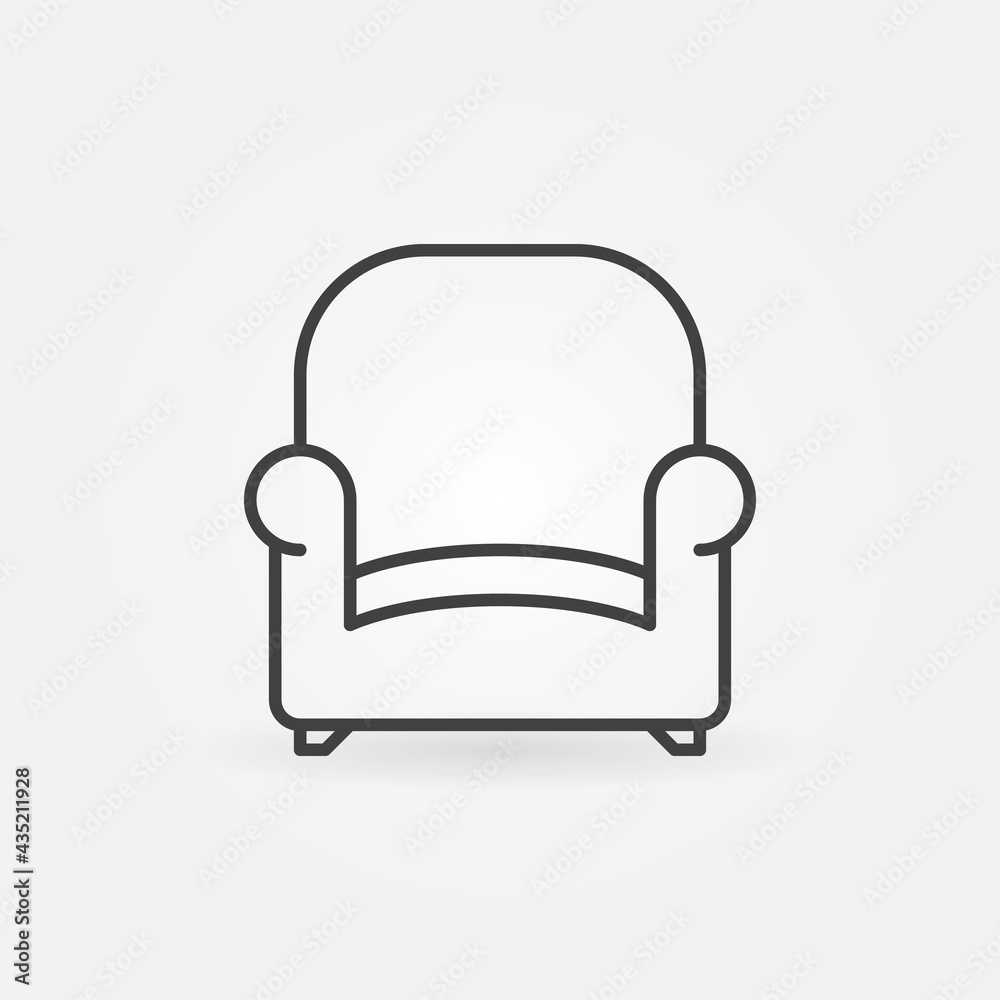 Armchair outline vector concept icon or symbol Armchair outline vector concept icon or symbol
