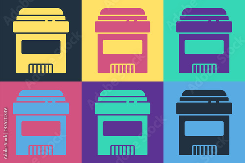 Pop art Antiperspirant deodorant roll icon isolated on color background. Cosmetic for body hygiene. Vector