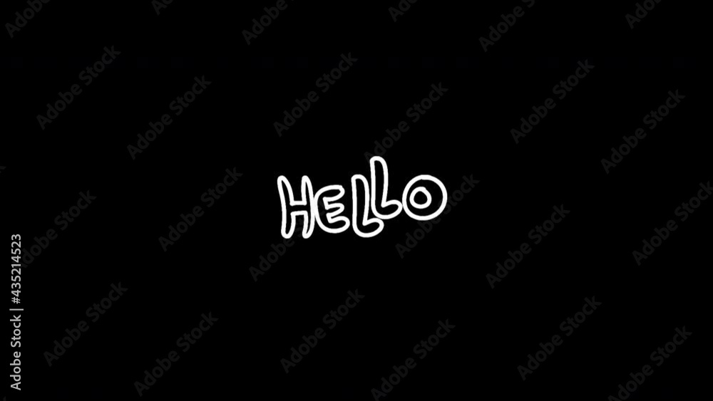 Hello Comic Text Animation on black background Hello Comic Text Animation on black background