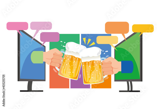 リモート飲み会のイメージイラスト