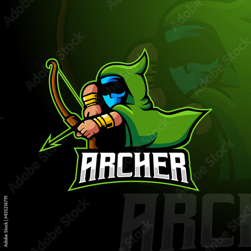 Archer mascot logo design vector with modern illustration concept style for gaming, team or sports