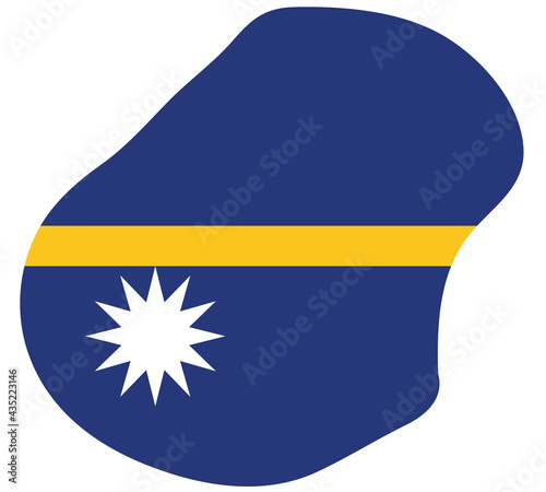 Map Flag of Nauru land isolated on white background. Vector illustration eps 10