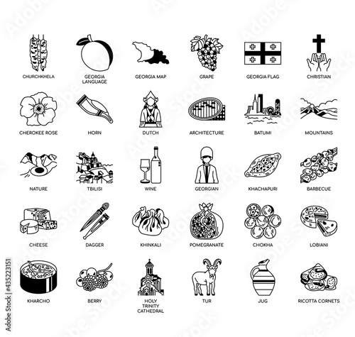 Georgia symbol , Thin Line and Pixel Perfect Icons