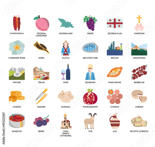 Georgia symbol , Thin Line and Pixel Perfect Icons