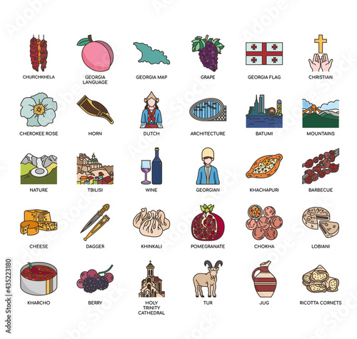 Georgia symbol , Thin Line and Pixel Perfect Icons