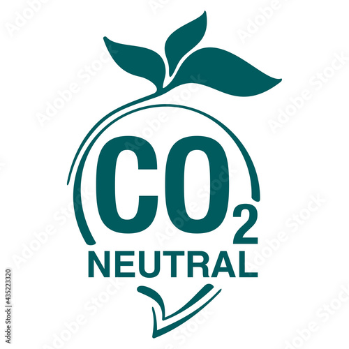 CO2 neutral badge - net zero footprint of carbon