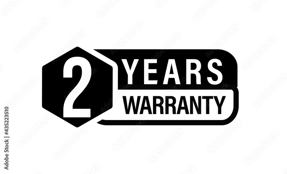 2 year warranty vector symbol, e commerce abstract