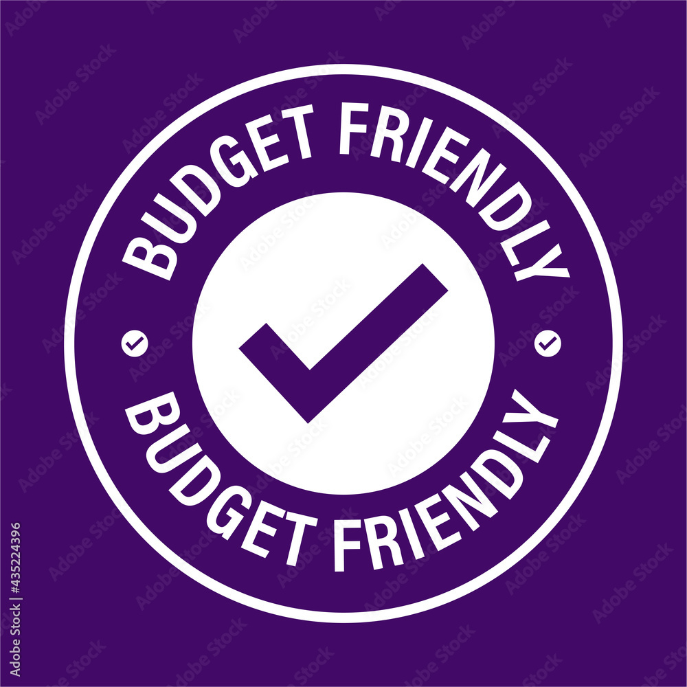 budget friendly rounded stamp vector icon with tick mark budget friendly rounded stamp vector icon with tick mark